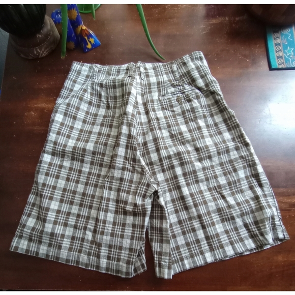 Vintage Honors Plaid Shorts Pleated High Waist Wide Leg - Picture 5 of 8